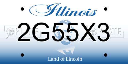 2G55X3 Illinois License Plate