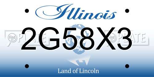 2G58X3 Illinois License Plate
