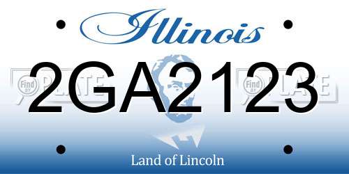 2GA2123 Illinois License Plate
