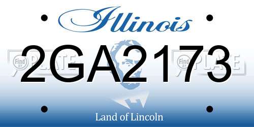 2GA2173 Illinois License Plate