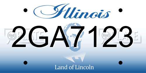 2GA7123 Illinois License Plate