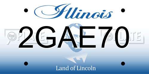 2GAE70 Illinois License Plate