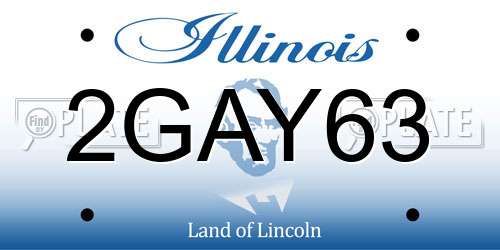 2GAY63 Illinois License Plate