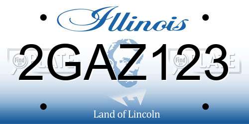2GAZ123 Illinois License Plate