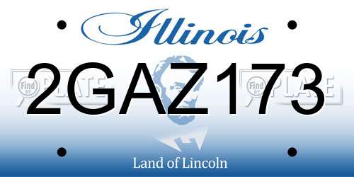 2GAZ173 Illinois License Plate