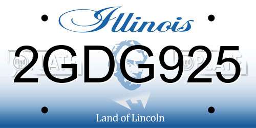 2GDG925 Illinois License Plate
