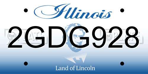 2GDG928 Illinois License Plate