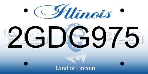 2GDG975 Illinois License Plate