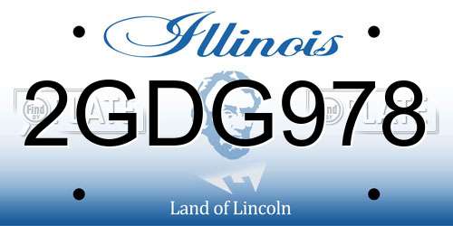 2GDG978 Illinois License Plate