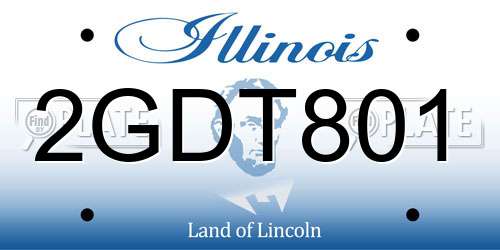 2GDT801 Illinois License Plate