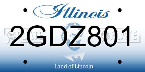 2GDZ801 Illinois License Plate