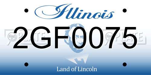2GF0075 Illinois License Plate