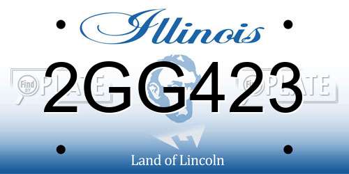 2GG423 Illinois License Plate