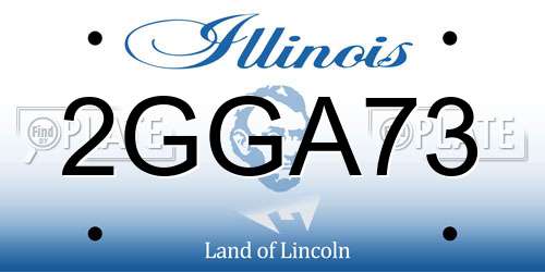 2GGA73 Illinois License Plate