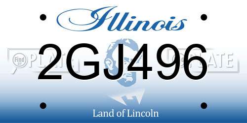 2GJ496 Illinois License Plate