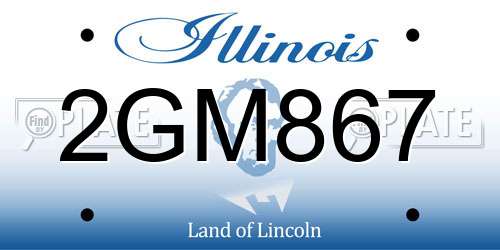 2GM867 Illinois License Plate