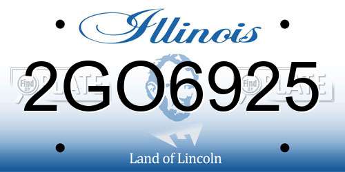2GO6925 Illinois License Plate