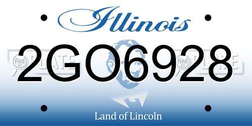2GO6928 Illinois License Plate