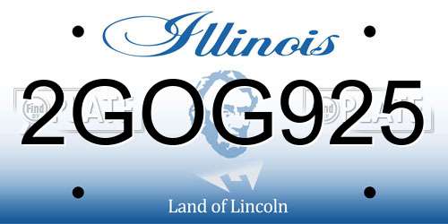2GOG925 Illinois License Plate