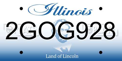 2GOG928 Illinois License Plate
