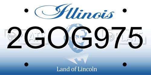 2GOG975 Illinois License Plate