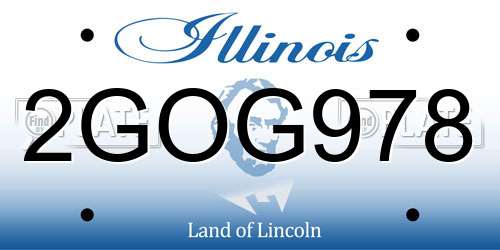 2GOG978 Illinois License Plate