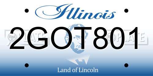 2GOT801 Illinois License Plate