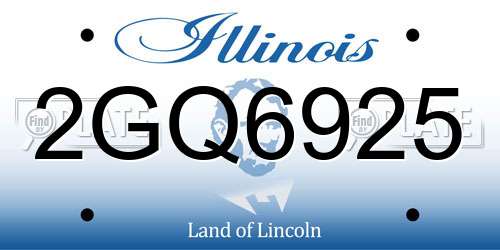 2GQ6925 Illinois License Plate