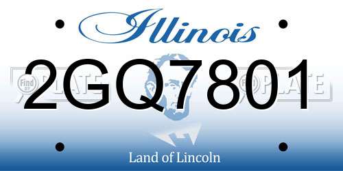 2GQ7801 Illinois License Plate