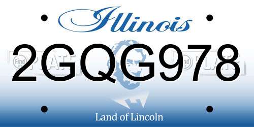 2GQG978 Illinois License Plate