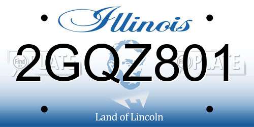 2GQZ801 Illinois License Plate