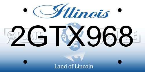 2GTX968 Illinois License Plate