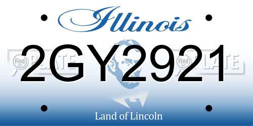 2GY2921 Illinois License Plate