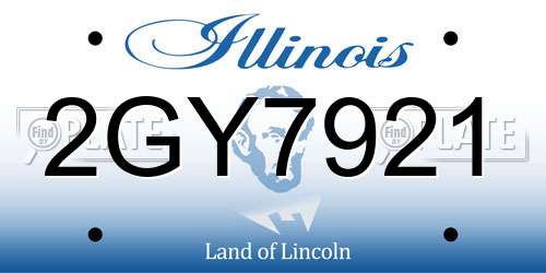 2GY7921 Illinois License Plate