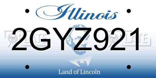 2GYZ921 Illinois License Plate