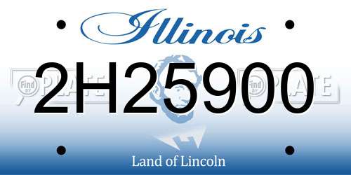 2H25900 Illinois License Plate