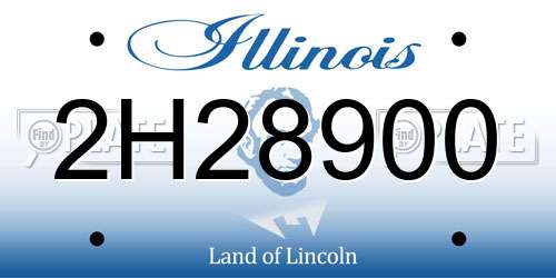 2H28900 Illinois License Plate