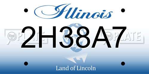 2H38A7 Illinois License Plate