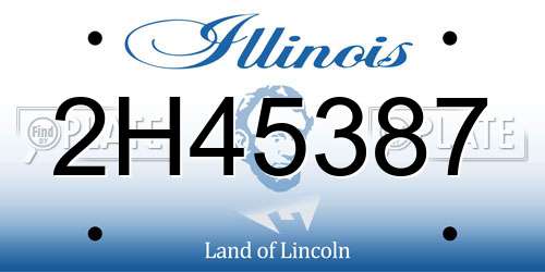 2H45387 Illinois License Plate