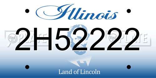 2H52222 Illinois License Plate