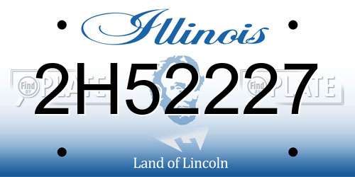 2H52227 Illinois License Plate