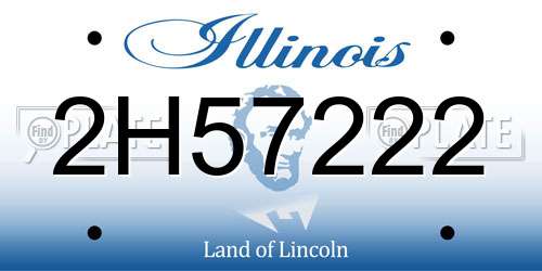 2H57222 Illinois License Plate
