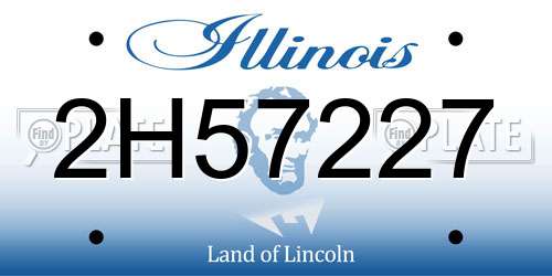 2H57227 Illinois License Plate