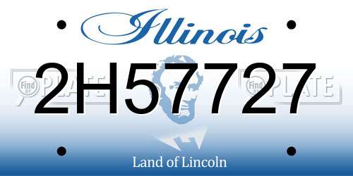 2H57727 Illinois License Plate