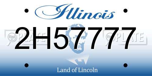2H57777 Illinois License Plate