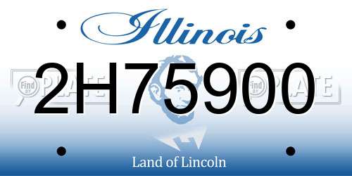 2H75900 Illinois License Plate