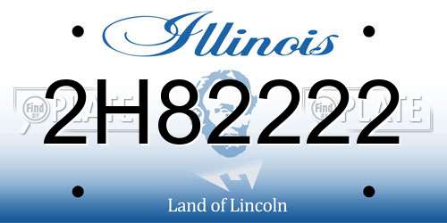 2H82222 Illinois License Plate