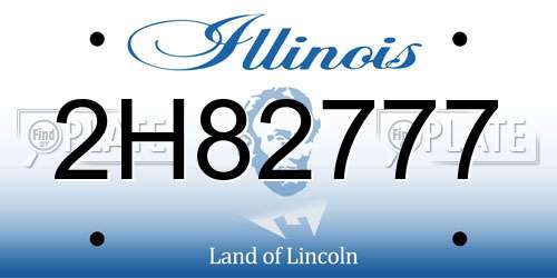 2H82777 Illinois License Plate