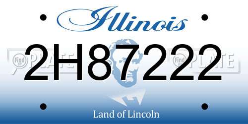 2H87222 Illinois License Plate