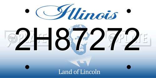 2H87272 Illinois License Plate
